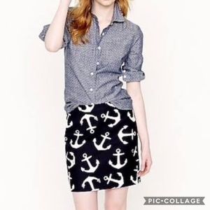 J. Crew Postage Stamp Mini Skirt in Dizzy Anchors